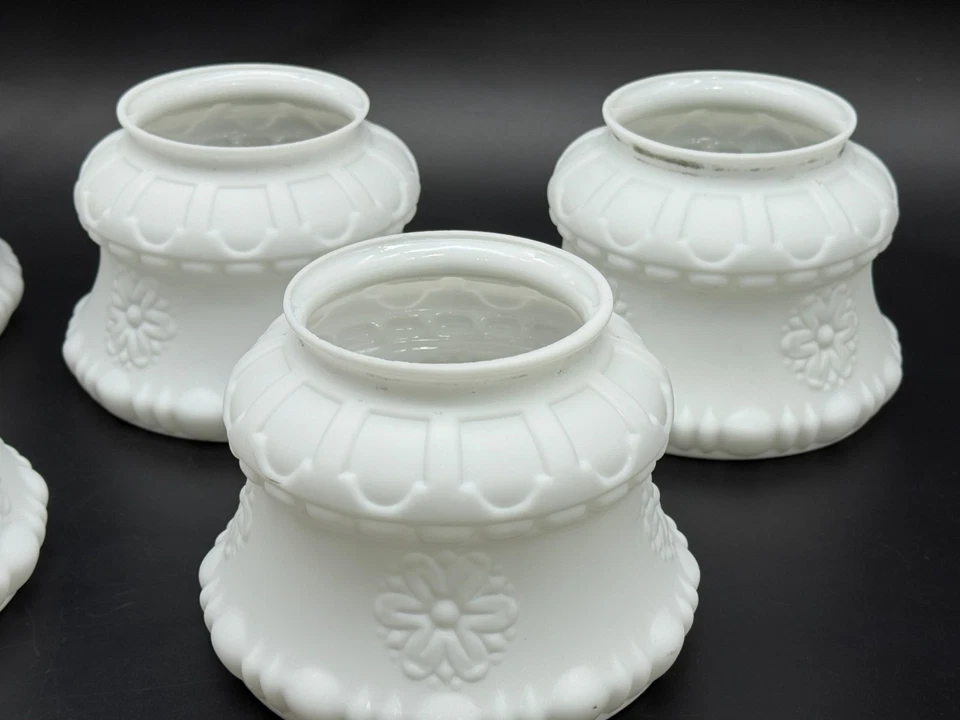 Luminária de teto antiga vitoriana a gás abajur branco fosco vidro peças de abajur - Imagem 4 de 4