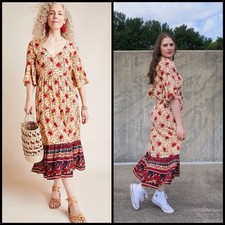 Anthropologie Faithfull the Brand Melia Midi Dress Size 4 Small Floral $189 NWT