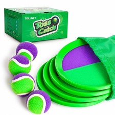 TEILLNET Toss and Catch Ball Set Upgraded - Beach Toys Outdoor Games Baseball Ga