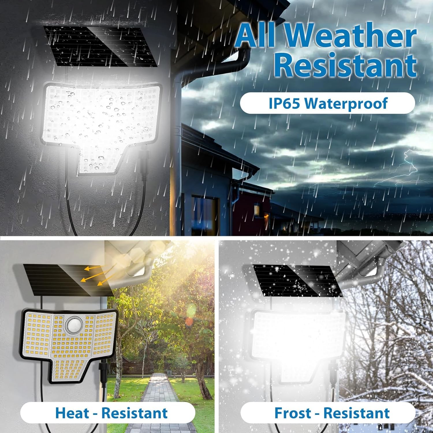 Kasonic Solar Outdoor Motion Sensor Lights, 6500K Super Bright, 2000LM Black 