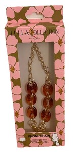 Lulla Collection NY Amber Resin Gold Tone Phone Chain New In Box