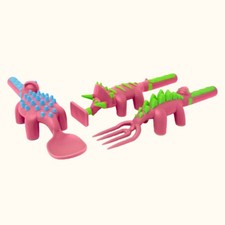 Constructive Eating 83000-P Pink Dino Utensil Set