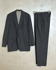 Paul Stuart Suit Men's Size 46R Grey Nailhead Super 100s Wool Made in Canada
