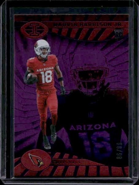 2024 Panini Illusions #3 Marvin Harrison Jr. Purple Trophy Collection #/99