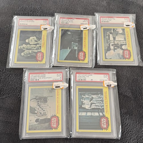 1977 STAR WARS Topps PSA 9 Graded Card Lot #145 #163 #168 #179 #182 Lot Of 5x