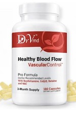 DrVmd Control Vascular Flujo Sangriento Saludable NAC CoQ10 Benfotiamina Betaína 180 Cápsulas