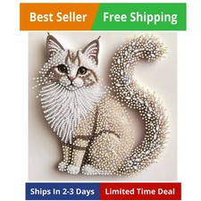 5D Crystal Diamond Painting Kits for Adults, Cat Special Shape Diamond Art Kits,