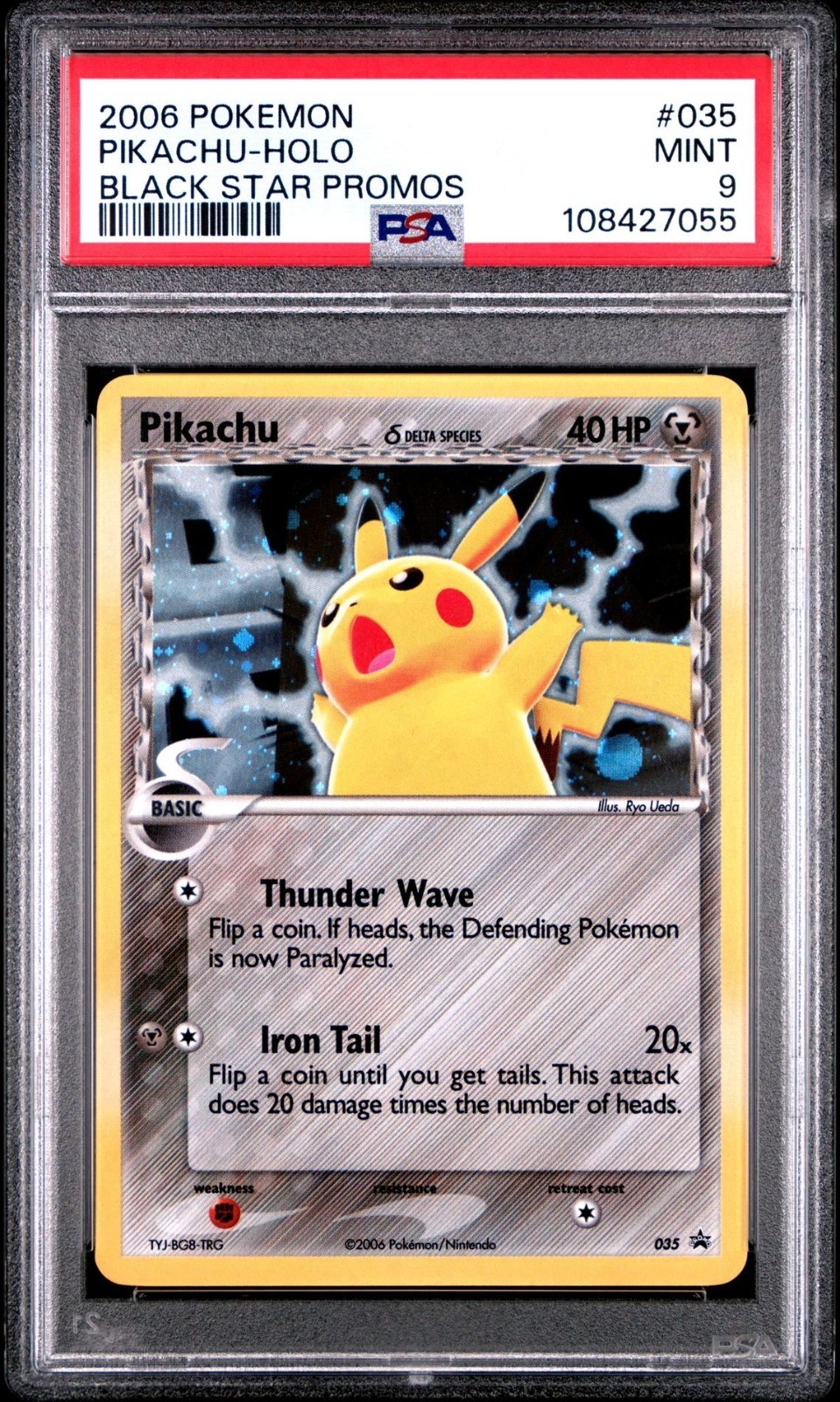 Pokemon Card Pikachu 035 Holo Black Star Promo Nintendo 2006 PSA 9  MINT