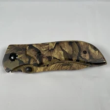 M-Tech USA Folding Pocket Knife 440 Steel Camo Blade 4.5" Lockback EDC Pre Owned