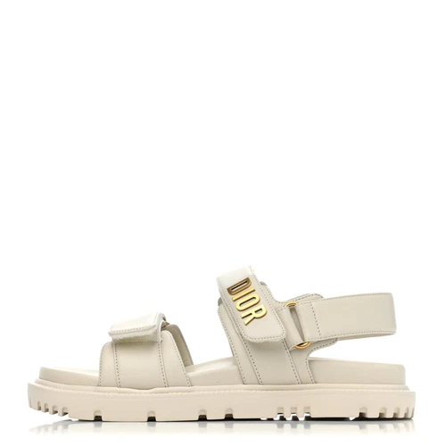 Sandales plates DIOR ACT DiorAct Dior Act cuir d'agneau papa chaussures blanc cassé