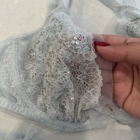 Victoria's Secret Dream Angels Crystal Beaded 36C Bra & L Thong Set