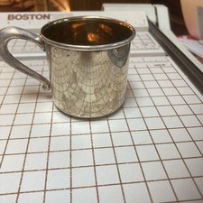 Vintage Silver Baby Cup Engraved Baby With Handle
