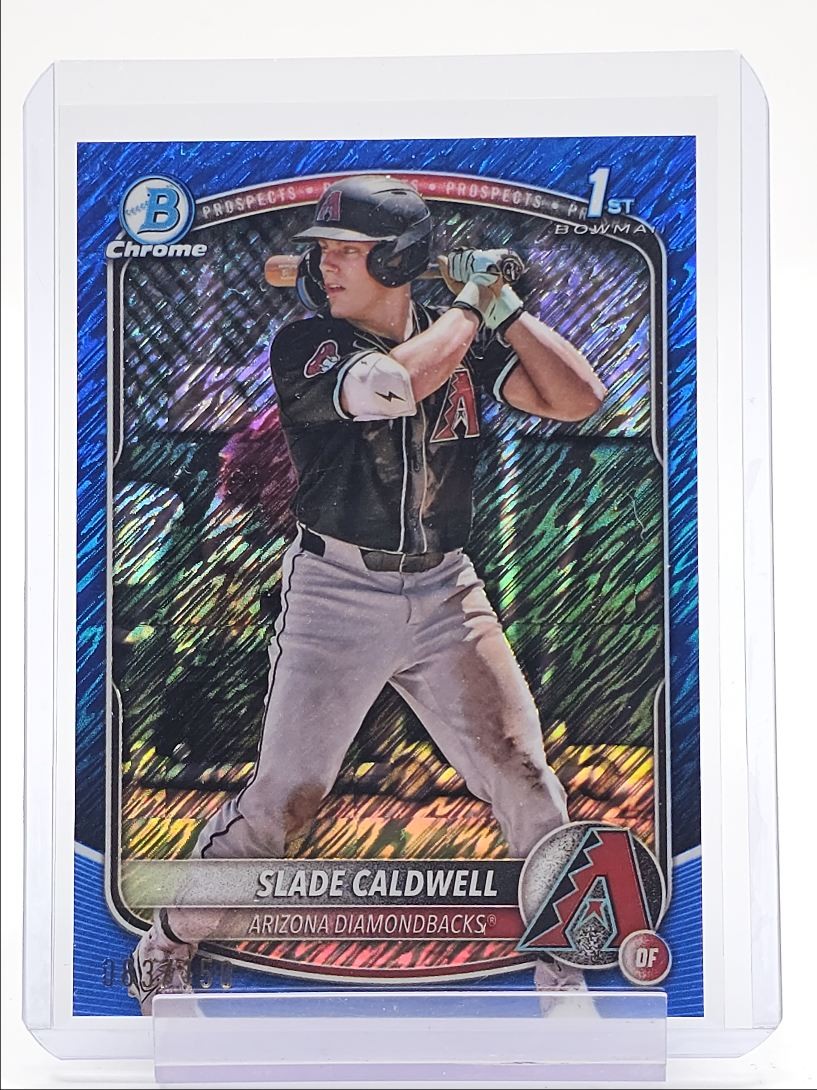 SLADE CALDWELL 2025 BOWMAN CHROME 1ST BLUE SHIMMER DIAMONDBACKS /150 Q4556