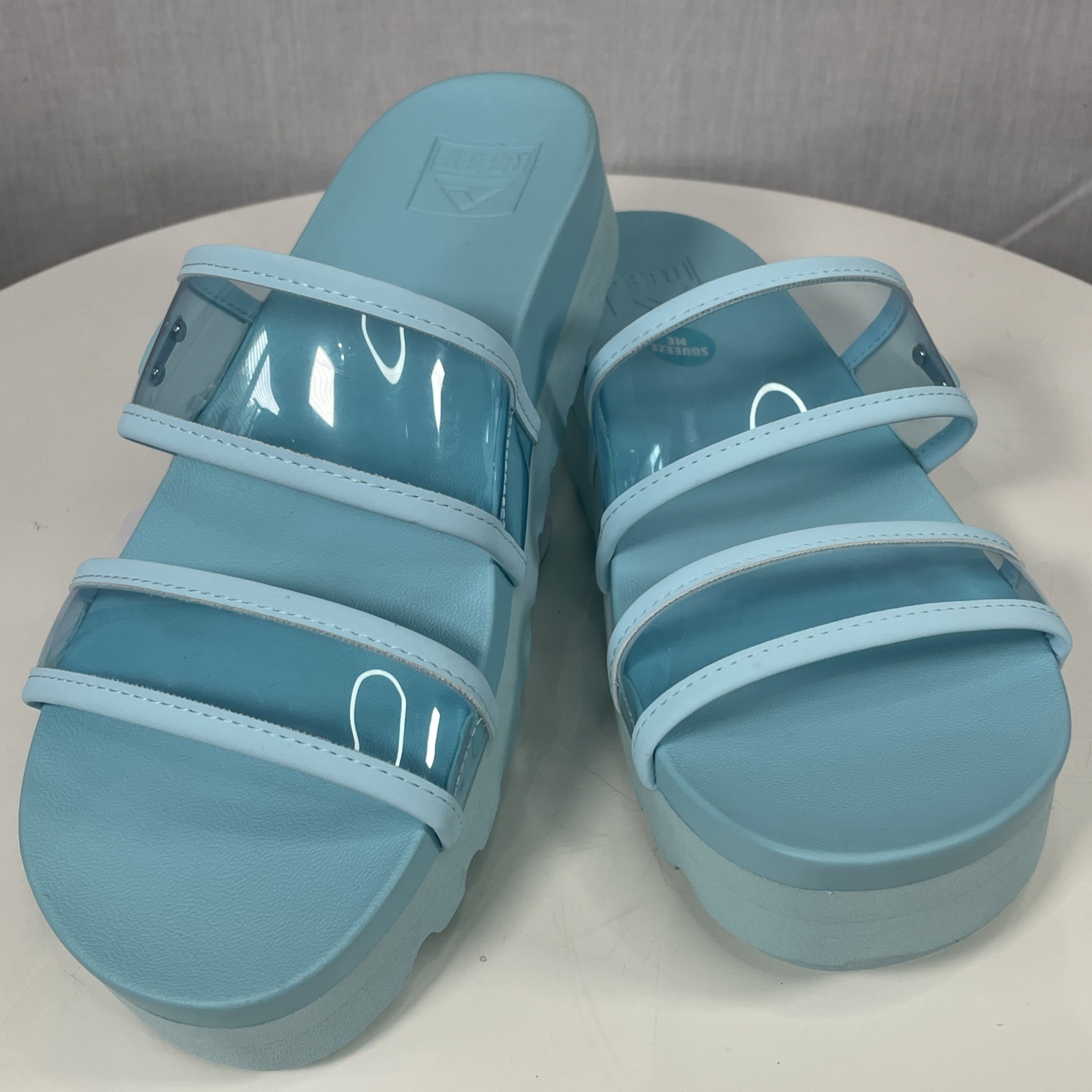 Reef Women's Vista Hi-Energy Platform Slides Light Blue Size US 9.5 UK 7.5 New