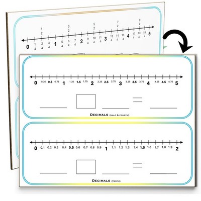 Fractions Decimals Manipulatives (Dry Erase Math 12''W x 9''H, White 
