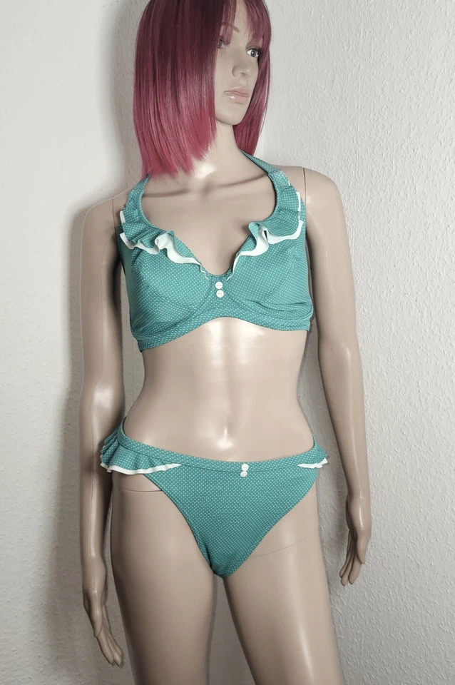 Luxus Bikini Set, Freya Cherish, Rüschen, Größe M 80/38/40 Cup F, Grün Damen neu - Bild 2 von 4