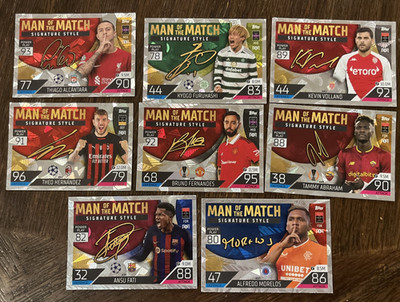 8 Man of the Match UEFA Signature Style Soccer/Football Trading Cards Topps Foil