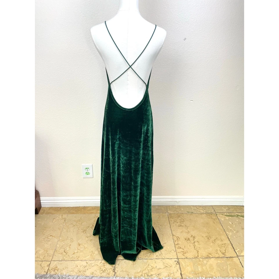 Vestido para mujer talla S terciopelo verde bosque bruja elástico fiesta hada gótico Foto 3 de 4
