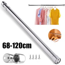 Extendable Clothes Rail Hanging Rails 68-120cm Wall Mounted Clothes Rail Tough
