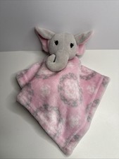 HB Hudson Baby Pink Gray Elephant Lovey Security Blanket 14  Plush Toy Nursery