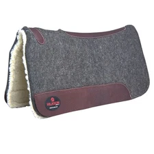 HS Made In Usa Wool Felt Horse Western Saddle Pad 1 Grey Fur Hilason