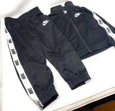 Image of Nike baby Full-Zip Hoodie and Joggers Pants Two-Piece Track Set, 24M Black