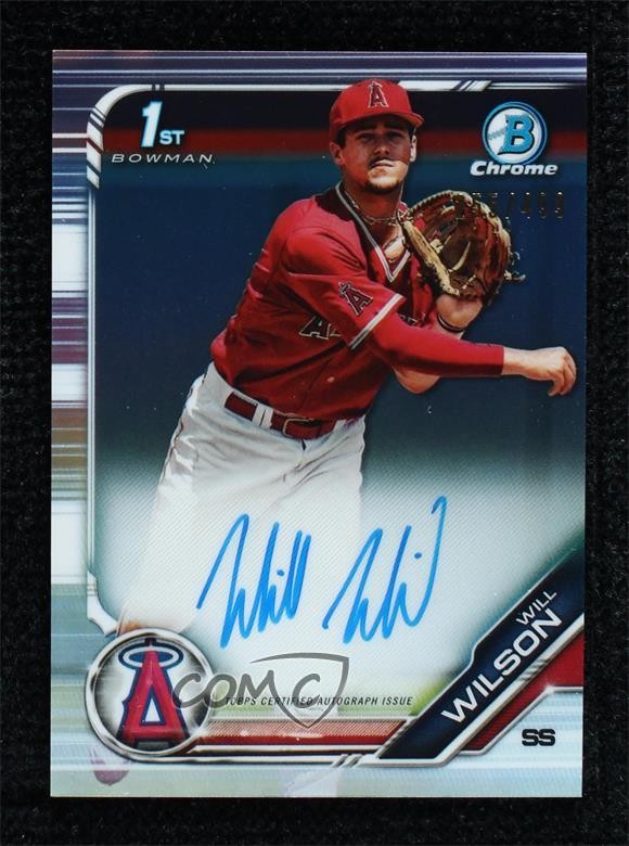 2019 Bowman Draft Chrome Pick Refractor 255/499 Will Wilson #CDA-WW Auto 0j5i
