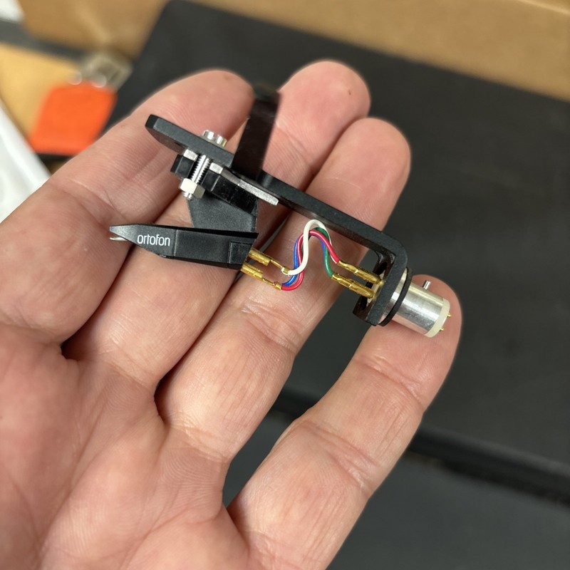 Ortofon Pro S OM Premount Hi-Quality Turntable Cartridge on SH-4 Black Headshell
