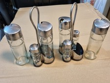 Rostfreie Menage 4-teiliges Öl und Essig Set Salz- und Pfefferstreuer 2 set