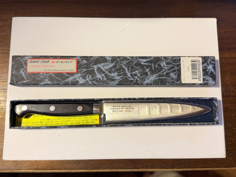New Sakai Takayuki Grand Cheff SP Premium Swedish Steel Petty Knife 120mm Rare