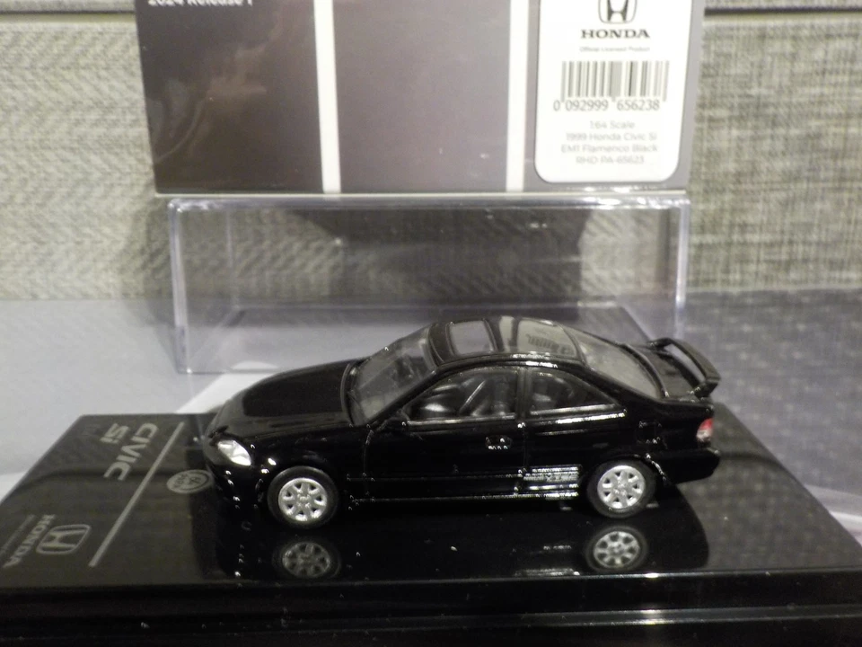 Paragon 1/64 Honda Civic Si EM1 Flamenco Black 1999 (High Quality) MODEL CAR - Image 2 of 4