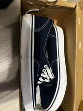 Vans Authentic (Angstrping) Dark Blue/True White - Men's Size 9.5