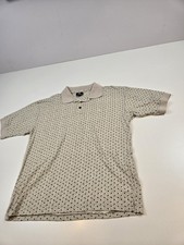 Givenchy Polo Shirt Mens XL Beige All Over Print Activewear Logo Casual