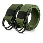 Big and Tall Men Canvas Belt Double D Ring Buckle 3XL 4XL 5XL 6XL 2 Pack