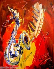 SAXO FUN CREATED  BY MARK KAZAV  Modern  Original Oil Abstract  