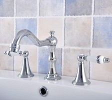 8'' Widespread Bathroom Basin Sink Faucet Mixer Tap Chrome Polished Brass anf544