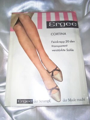 Vintage Ergee Cortina Feinstrümpfe Straps Strümpfe Gr. 8,5-9 mode 20 den OVP - Bild 1 von 2