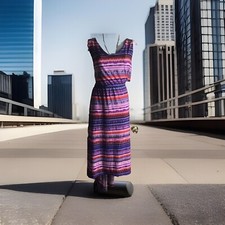 NEW Women's Rouge Collection HI/LOW Maxi Dress, Plus Size 3X - AZTEC PRINT