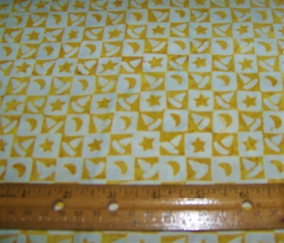 1 yd Banyan Batiks MIDNIGHT MAGIC Checkerboard 100% Cotton Fabric GOLD & IVORY