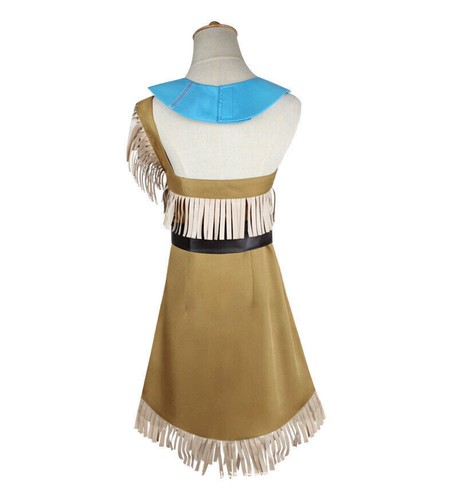 Cosplay Principessa Indiana Pocahontas Abiti Costumi Halloween Vestiti Mascherati - Foto 4 di 12