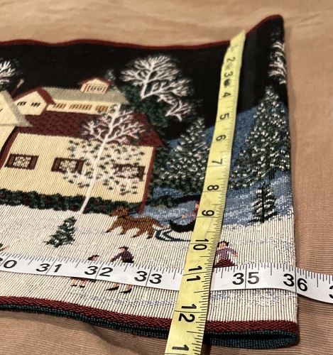 Snow Scenes Tapestry Table Runner Christmas 12.25 X 72” Outdoor Christmas - Picture 16 of 16