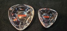Vintage Ramada Inn Triangle Shaped Clear Glass Ashtrays- Set Of 2
