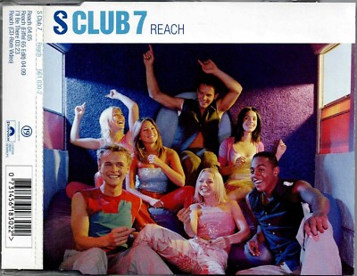S Club 7 - 5'' CD - Reach (+ Eiffel 65 edit, Video) UK 4 Track. Polydor