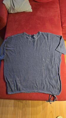 SOCCX 1/2 sleeve sweater gray motif with rhinestones women's size XXL