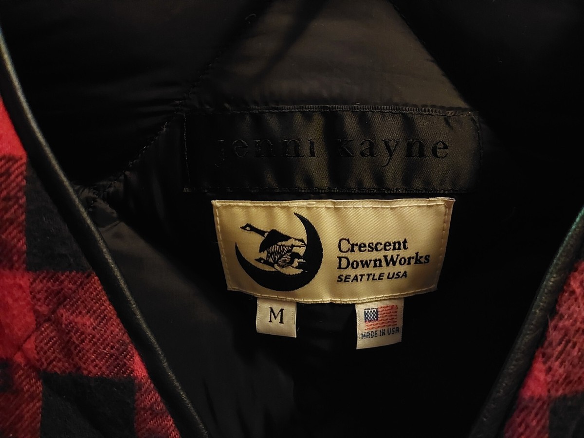 Jenni Kayne X Crescent Down Works Buffalo Check Plaid Flannel Down Jacket Medium View 3