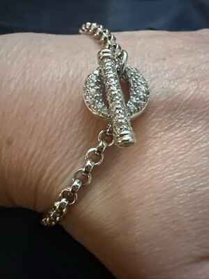アクセサリー Vintage Silver Toggle Chain Bracelet 925 VINTAGE DESIGNER SIGNED OTC 925 STERLING SILV TOGGLE