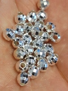 Sterling Silver Faceted Mirror Beads 5 mm Disco Balls Lot of 50 High Polish Bead