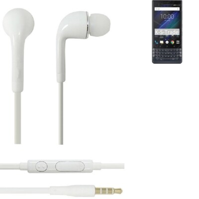 Earphones für BlackBerry Key2 LE in ear headset stereo Ohrstecker weiß