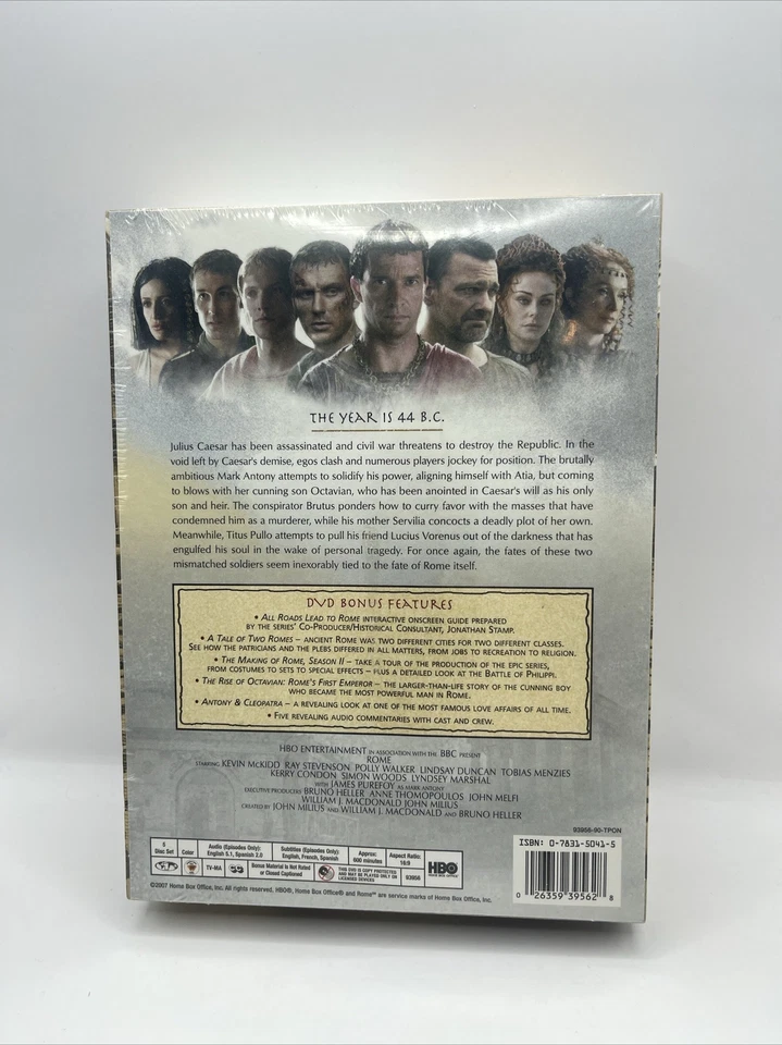 Rome - The Complete Second Season DVD, 2007, 5-Disc Set HBO Kevin Mckidd Foto 2 de 4