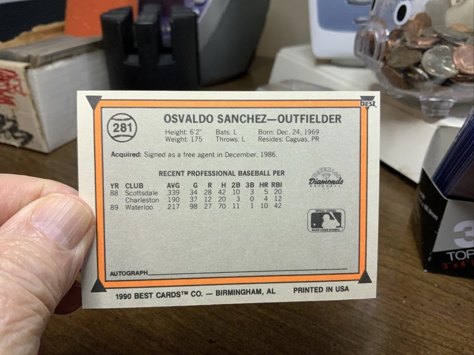 1990 (BB) Best #281 Osvaldo Sanchez - Image 2 of 2